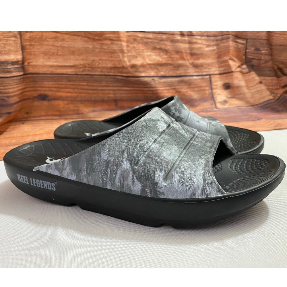 REEL LEGENDS Rebound Sandals Slides Size Men 9 Women 11 Gray White
